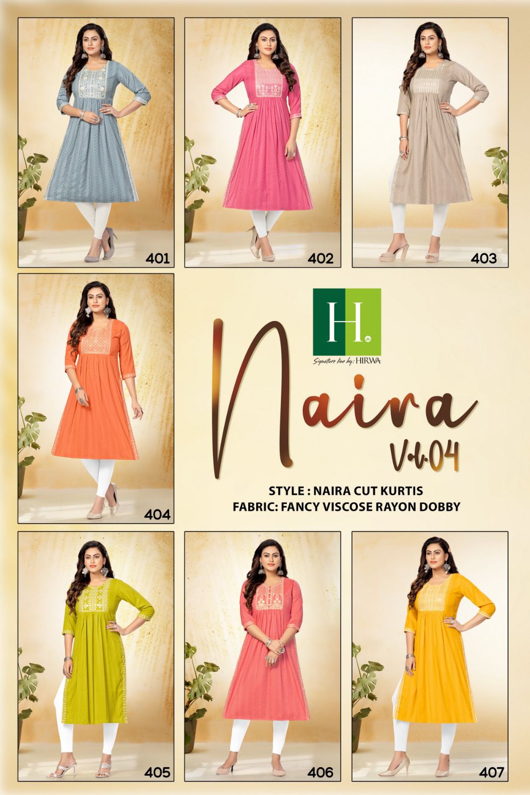 Hirwa Naira Vol 4 Viscose Rayon Kurti Catalog
